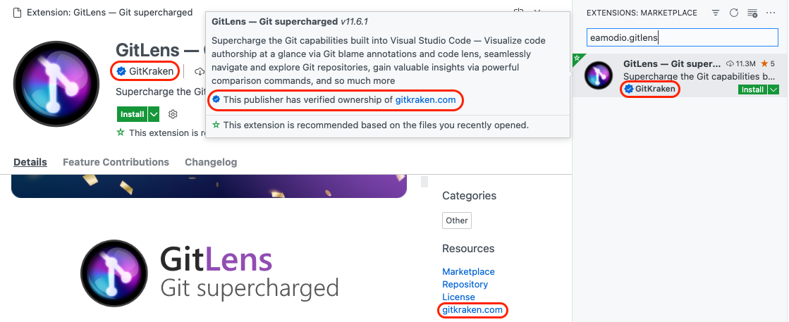 VS Code 中已验证的发布商指标