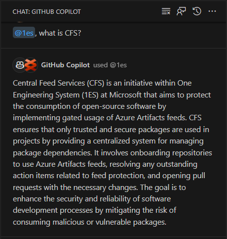 @1es 代理回答有关 CFS(Microsoft 内部计划)的问题