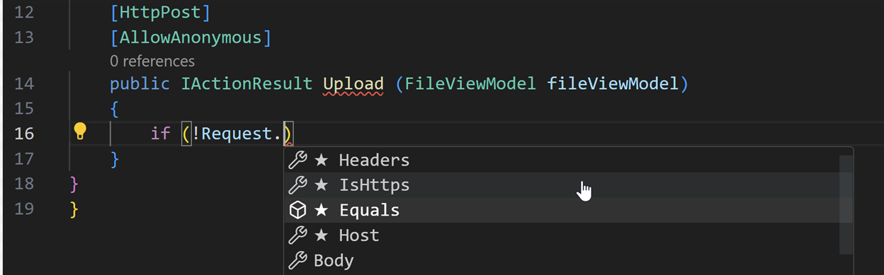 用星号对 IntelliSense 列表中的方法和属性进行排名