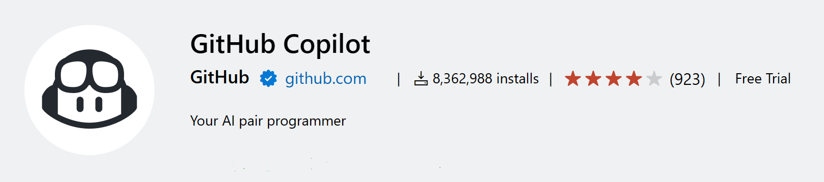 VS Code Marketplace 中的 Copilot 扩展