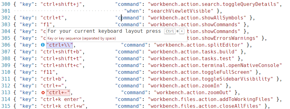 keybindings.json 指导