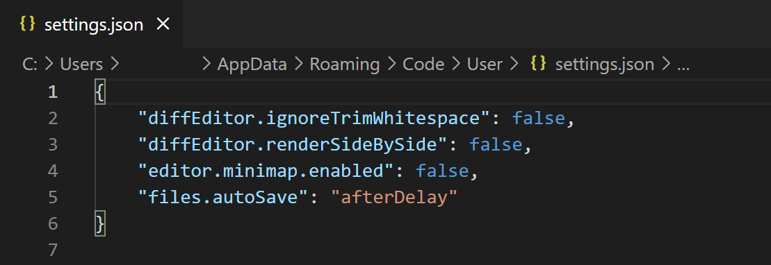 在编辑器中打开用户settings.json