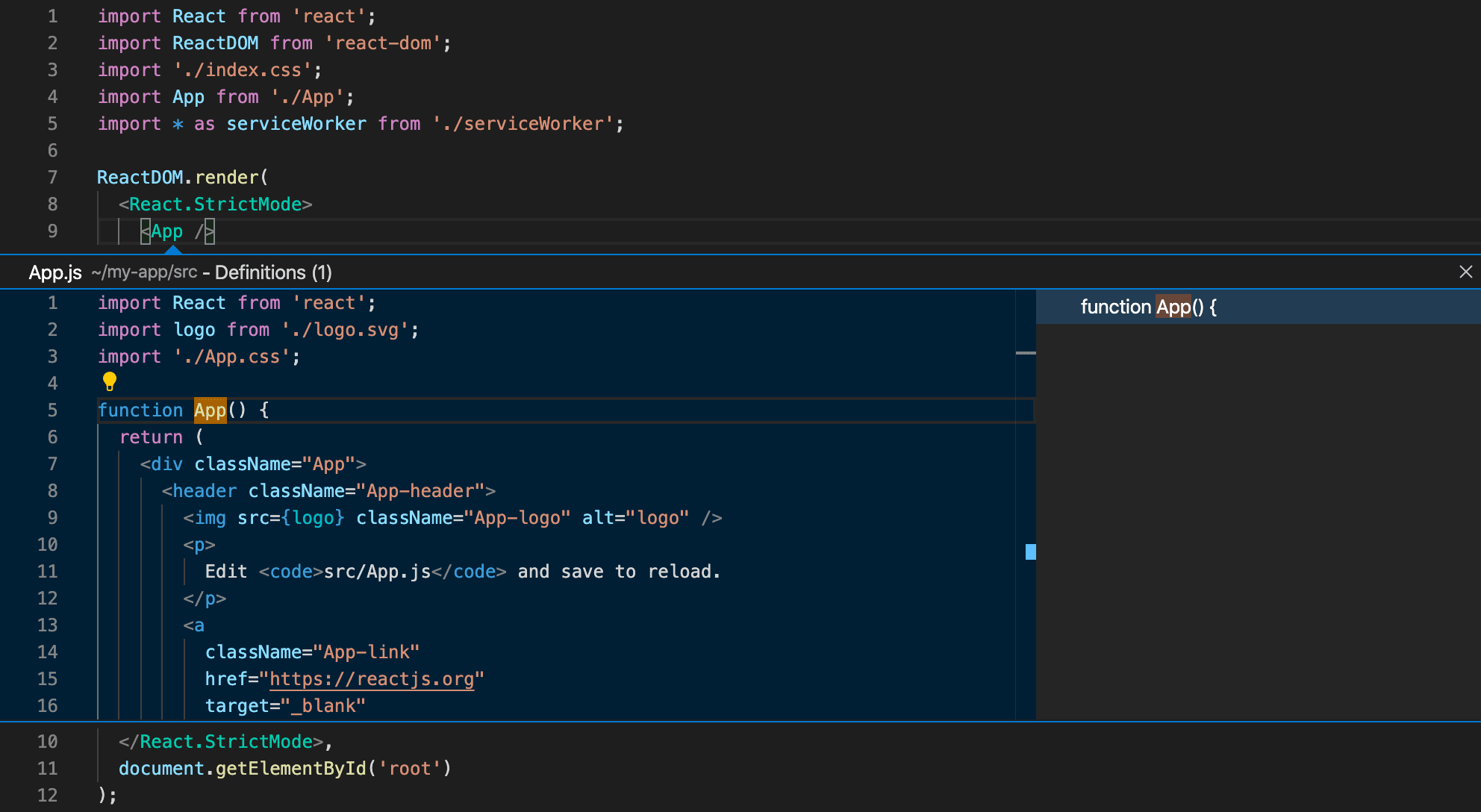 React Peek 定义