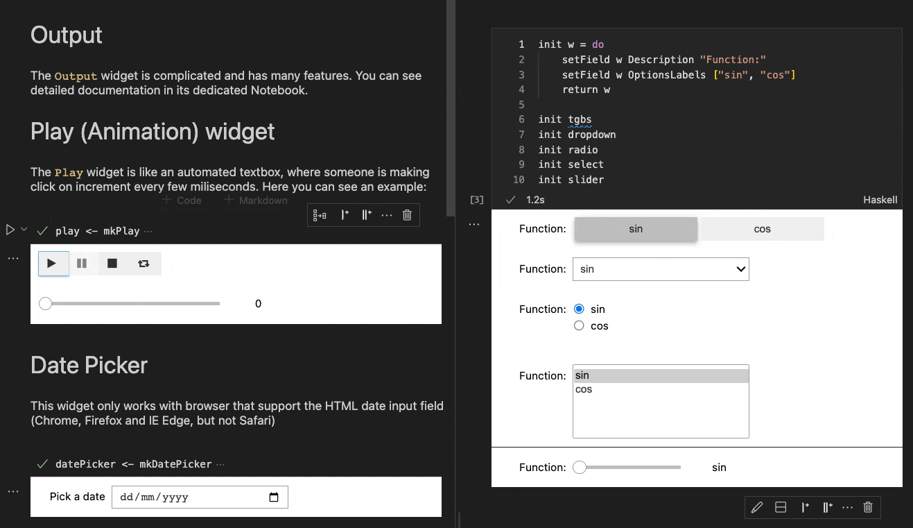 IHaskell 中的 IPyWidget 支持