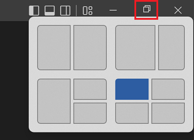 VS Code 标题栏右侧的 Windows Snap Layouts 控件