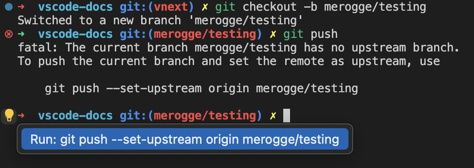 运行:建议 git push set upper