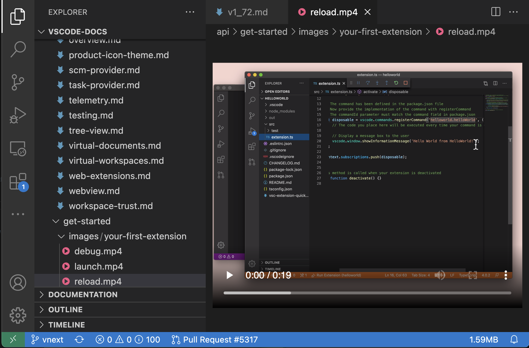 在 VS Code 中预览 MP4 视频